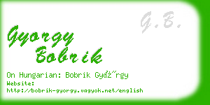 gyorgy bobrik business card